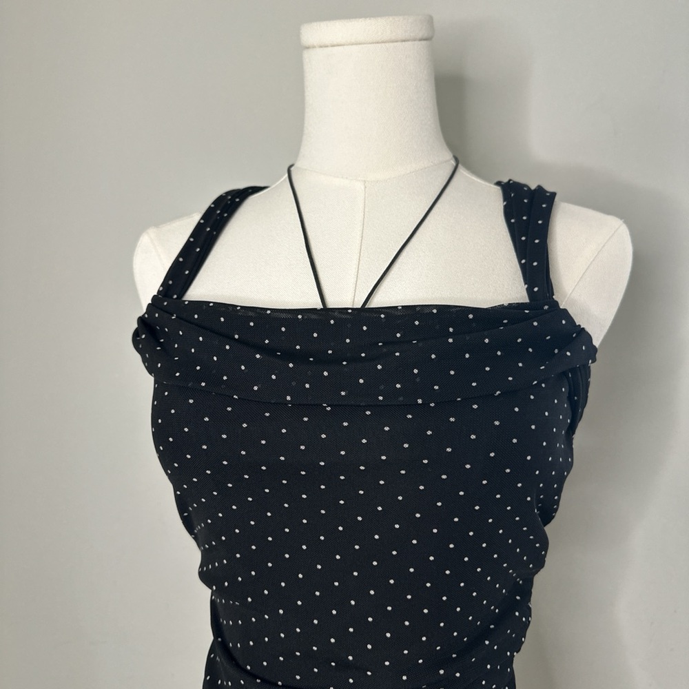 Max Studio Black Dress with White Dots